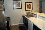 Mammoth Lakes Condo Rental Sunshine Village 114:Remodeled Kitchen with Quartz Counters